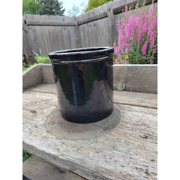 Vintage 2 Gallon Brown Crock, Farmhouse Primitive, Country Kitchen - Picture 2 of 6